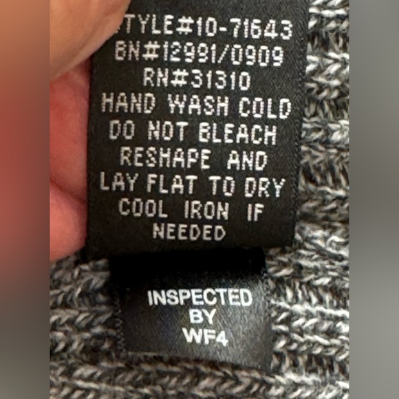 NWT BCX Cowl Neck Cable Knit Sweater Dress/Tunic Grey Tweed Bracelet Sleeve, L - Picture 9 of 9